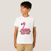 Flamingo met Lotus flower T-shirt (Voorkant volledig)