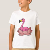 Flamingo met Lotus flower T-shirt (Voorkant)