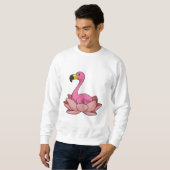 Flamingo met Lotus flower Trui (Voorkant volledig)