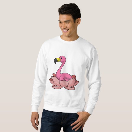Flamingo met Lotus flower Trui (Voorkant volledig)
