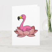 Flamingo met Lotusbloem Kaart (Voorkant)