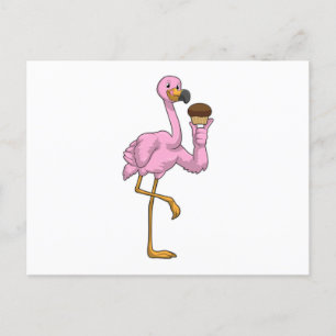 Flamingo met Muffin Briefkaart