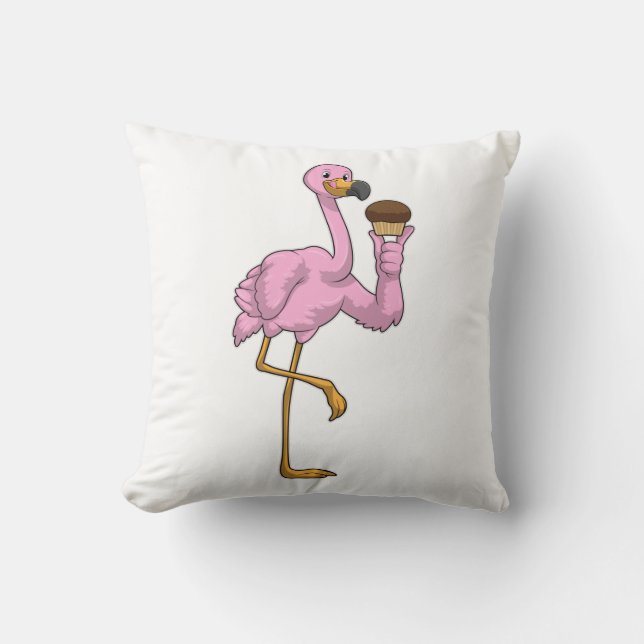 Flamingo met Muffin Kussen (Voorkant)