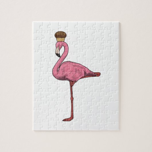 Flamingo met Muffin Legpuzzel (Verticaal)