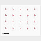 Flamingo met Muffin Ronde Sticker (Vel)