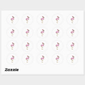Flamingo met Muffin Ronde Sticker (Vel)