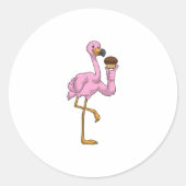Flamingo met Muffin Ronde Sticker (Voorkant)