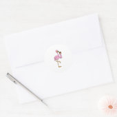 Flamingo met Muffin Ronde Sticker (Envelop)