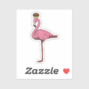 Flamingo met Muffin Sticker