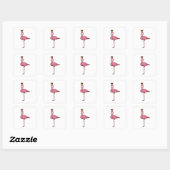 Flamingo met Muffin Vierkante Sticker (Vel)