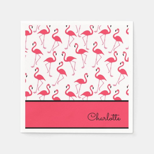 Flamingo met Naam Servet (Voorkant)