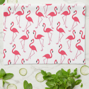 Flamingo met Naam Theedoek