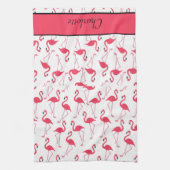 Flamingo met Naam Theedoek (Verticaal)