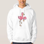 Flamingo met paars hoodie (Voorkant)