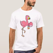 Flamingo met paars t-shirt (Voorkant)