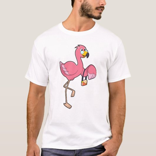 Flamingo met paars t-shirt (Voorkant)