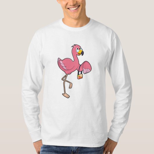 Flamingo met paars t-shirt (Voorkant)