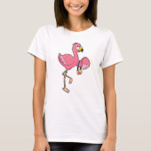 Flamingo met paars t-shirt (Voorkant)
