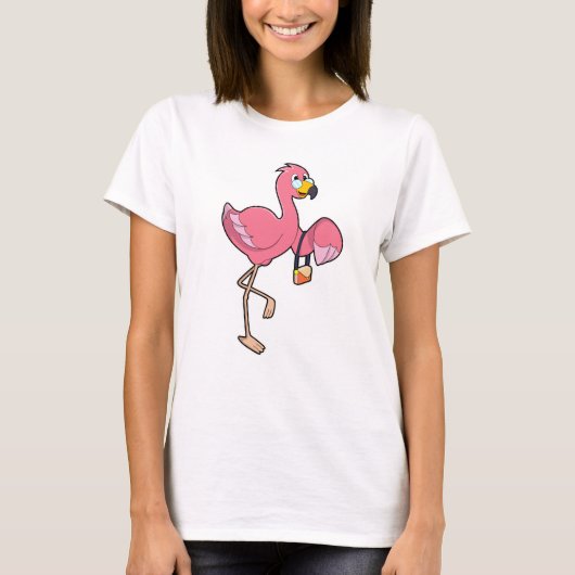 Flamingo met paars t-shirt (Voorkant)