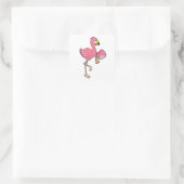 Flamingo met paars vierkante sticker (Tas)