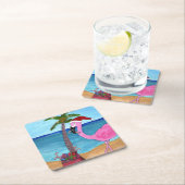 Flamingo met paradijs kartonnen onderzetters (Insitu)