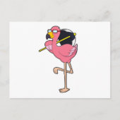 Flamingo met paraplu briefkaart (Voorkant)