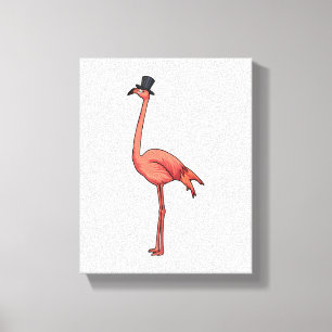 Flamingo met Pet Canvas Afdruk