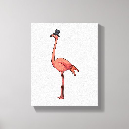 Flamingo met Pet Canvas Afdruk (Voorkant)