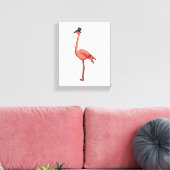 Flamingo met Pet Canvas Afdruk (Insitu (Woonkamer))
