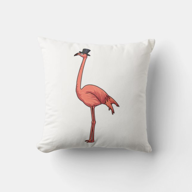 Flamingo met Pet Kussen (Voorkant)