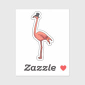 Flamingo met Pet Sticker (Vel)