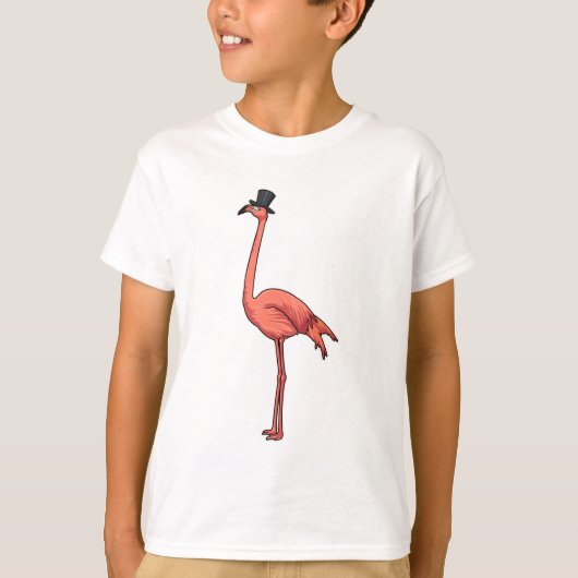 Flamingo met Pet T-shirt (Voorkant)