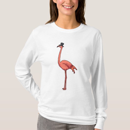 Flamingo met Pet T-shirt (Voorkant)