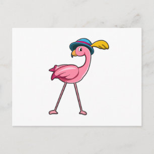 Flamingo met Pet & Veer Briefkaart