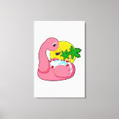 Flamingo met pool canvas afdruk (Voorkant)