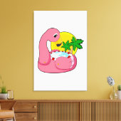 Flamingo met pool canvas afdruk (Insitu (Woonkamer))