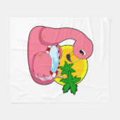 Flamingo met pool fleece deken (Voorkant (Horizontaal))