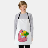 Flamingo met pool schort (Gedragen)