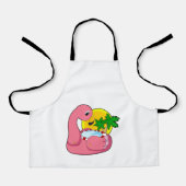 Flamingo met pool schort (Voorkant)