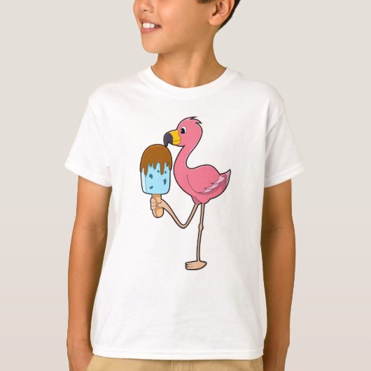 Flamingo met Popsicle T-shirt (Voorkant)
