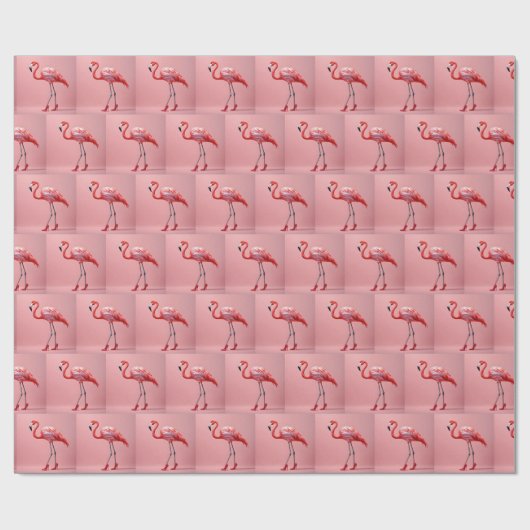 Flamingo met rode hoge hakken cadeaupapier (Vlak)