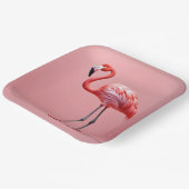 Flamingo met rode hoge hakken papieren bordje (Gebogen)