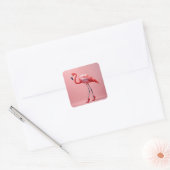 Flamingo met rode hoge hakken vierkante sticker (Envelop)