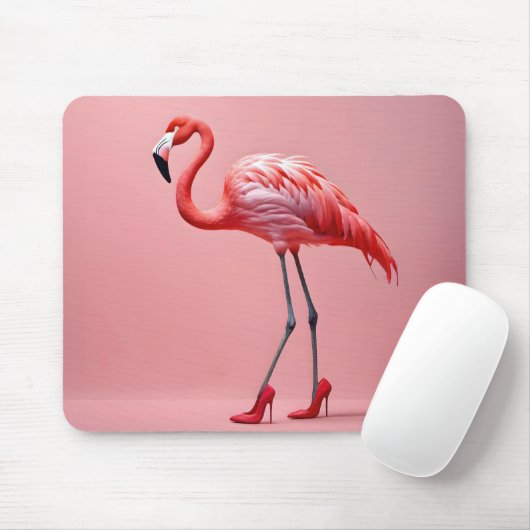 Flamingo met rode schoenen muismat (Met muis)