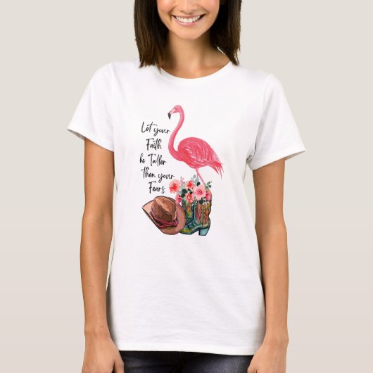 Flamingo met roze flamin t-shirt (Voorkant)