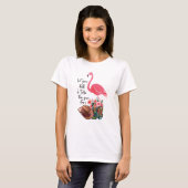 Flamingo met roze flamin t-shirt (Voorkant volledig)