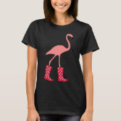 Flamingo met rubberen laarzen t-shirt (Voorkant)