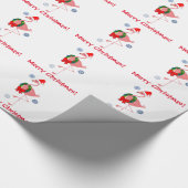 Flamingo met Santa Hat en Wreath Merry Kerstmis Cadeaupapier (Hoek)