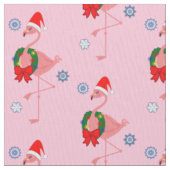 Flamingo met Santa Hat en Wreath Stof (Close Up)