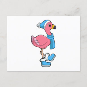 Flamingo met Scarf en Pet Briefkaart